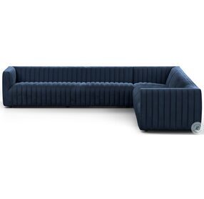 Augustine Sapphire Navy 126" 2 Piece Sectional