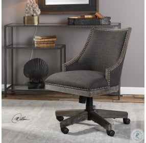 Aidrian Warm Charcoal Gray Desk Chair