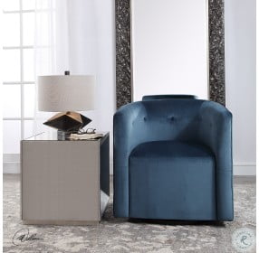 Mallorie Ink Blue Swivel Chair