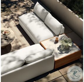 Grant Faye Cream Outdoor 2 Piece Sectional with Coffee Table