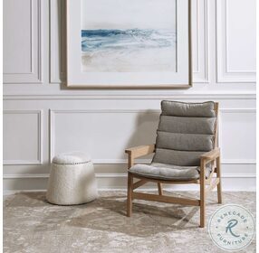 Isola Charcoal and White Accent Chair