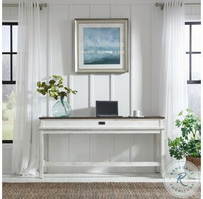 River Place Riverstone White And Tobacco Console Bar Table