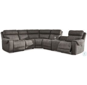 Hoopster Gunmetal LAF Power Reclining Sectional