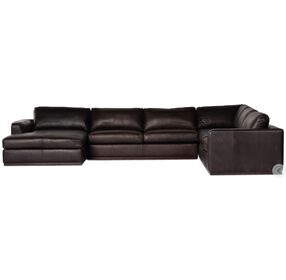 Colt Heirloom Cigar Leather 4 Piece Sectional with LAF Chaise