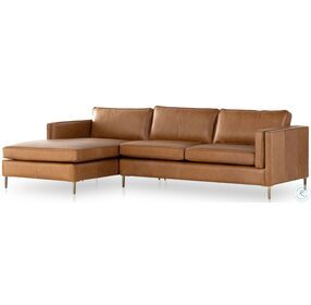 Emery Sonoma Butterscotch Leather 2 Piece LAF Sectional