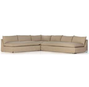 Grant Antwerp Taupe Slipcover 114" 3 Piece Sectional