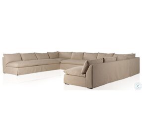 Grant Antwerp Taupe Slipcover 174" 5 Piece Sectional