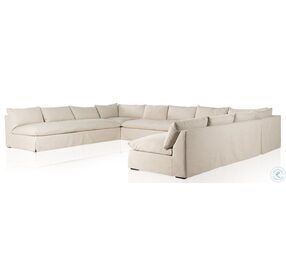 Grant Antwerp Natural Slipcover 174" 5 Piece Sectional