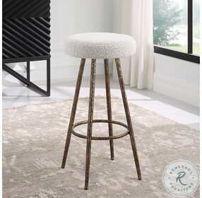 Braven White And Warm Gray Counter Height Stool