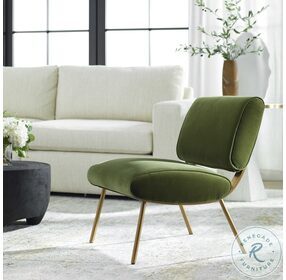 Knoll Olive Green Accent Chair