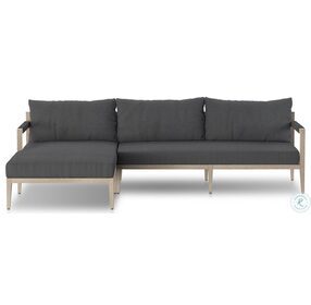 Sherwood Fiqa Boucle Slate And Weather Grey Outdoor 2 Piece LAF Chaise Sectional