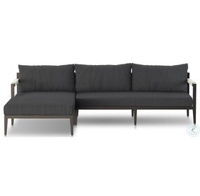 Sherwood Fiqa Boucle Slate And Bronze Outdoor 2 Piece LAF Chaise Sectional
