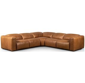 Radley Sonoma Butterscotch Leather Power Reclining 5 Piece Sectional