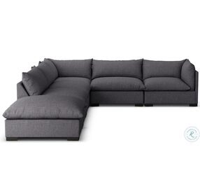 Westwood Bennett Charcoal 5 Piece RAF Sectional with Ottoman