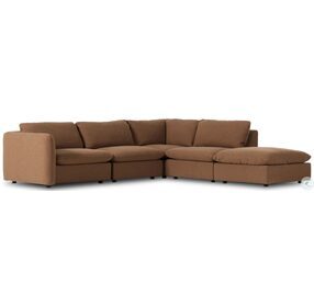 Ingel Antwerp Cafe 4 Piece RAF Sectional with Ottoman