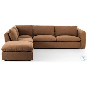 Ingel Antwerp Cafe 4 Piece LAF Sectional with Ottoman