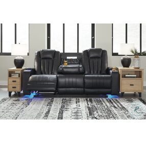 Center Point Black Reclining Living Room Set with Drop Down Table