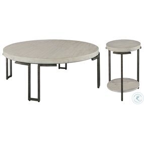 Sierra Heights Natural And Iron Black Round Coffee Table