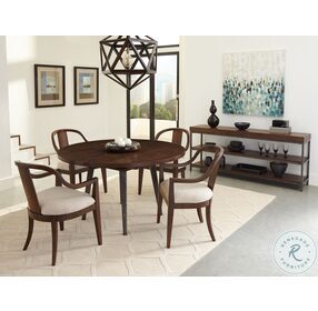 Monterey Point Deep Brown And Forged Metal Splayed Leg 48" Round Dining Table