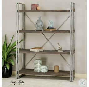 Greeley Antique Silver and Walnut Etagere