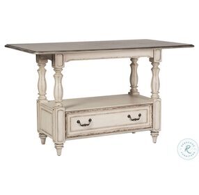Magnolia Manor Antique White And Weathered Bark Rectangular Counter Height Dining Room Set