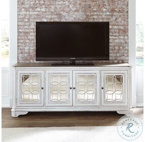Magnolia Manor Antique White And Weathered Bark 84" TV Console