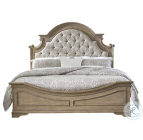 Magnolia Manor Weathered Bisque Upholstered Panel Bedroom Set