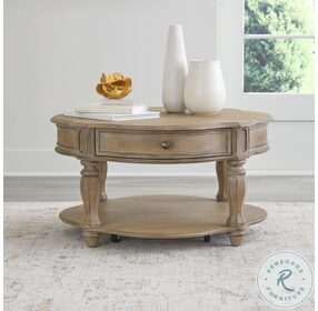 Magnolia Manor Weathered Bisque Round Occasional Table Set