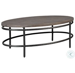 Sedona Gray White Glaze And Aged Iron Oval Occasional Table Set