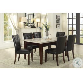 Decatur Espresso White Marble Top Dining Table