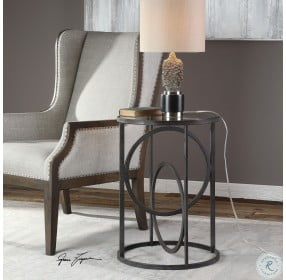 Lucien Aged Black Accent Table