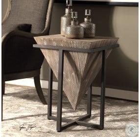 Bertrand Aged Black and Gray Wash Accent Table