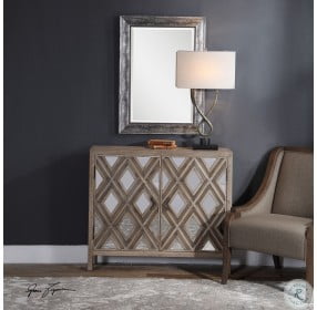 Tahira Ivory and Chestnut Gray 2 Door Accent Cabinet