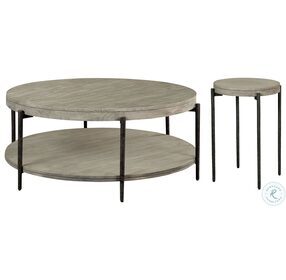 Bedford Park Gray And Forged Iron Round Coffee Table