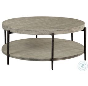 Bedford Park Gray And Forged Iron Round Occasional Table Set