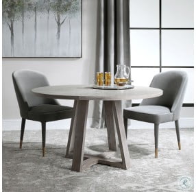Gidran Soft Gray And Brown Undertones Dining Table