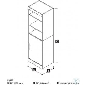Nebula Bark Gray and White 25" Storage Unit with Door