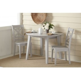 Simplicity Dove Grey Round Drop Leaf Dining Table