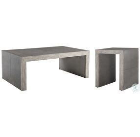Aerina Light Gray and Aged White Cocktail Table
