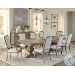 Wellington Estates Linen And Driftwood Side Chair Set of 2