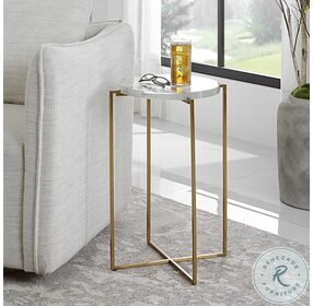 Star-crossed Brushed Gold Accent Table