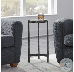 Eternity Gunmetal Glass Top Accent Table