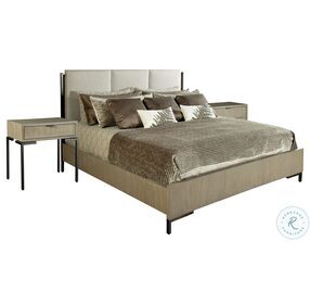 Scottsdale Sand Dune And Soft White Upholstered Queen Panel Bed