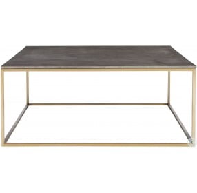 Trebon Charcoal Gray and Brushed Brass Cocktail Table