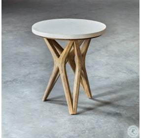 Marnie neutral Ivory and Warm Oatmeal Accent Table