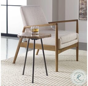Mircea neutral and Aged Black Accent Table