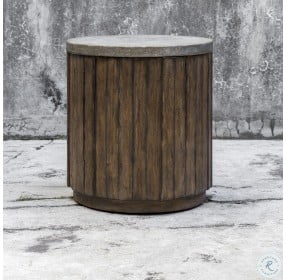 Maxfield Vineyard Fruitwood and Pewter Glaze Accent Table