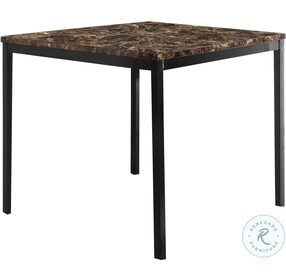 Tempe Black And Brown Marble Top Counter Height Dining Room Set