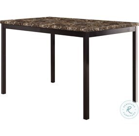 Tempe Black And Brown Marble Top Dining Room Set