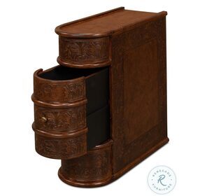 Barnes Brown Leather Book Side Table